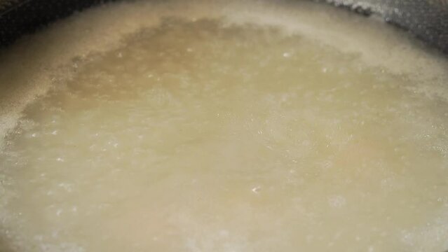 The cooking process of characteristic Chinese food pak choi meatball soup