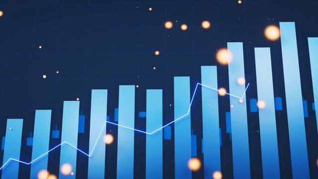 Statistical Graph With Business Finance Concept 3 D Rendering