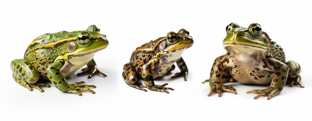 Group of Frog isolated on white background, Generative AI