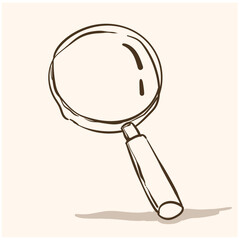 Doodle Glass Magnifier. A hand drawn doodle vector illustration of a magnifying glass.
