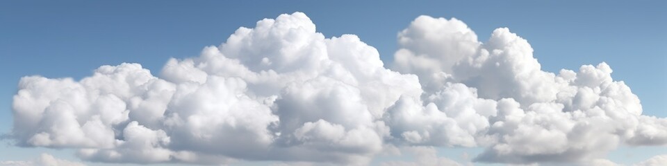 Obraz premium View on a soft white fluffy clouds as background. Generative ai