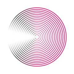 Binaural Hypno Spiral, Circle spin , Linear spiral, Sound wave and line in a circle. Circle spin vector background.