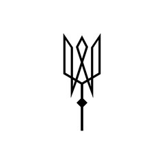 Trident spear neptune logo design