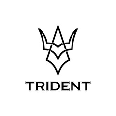 Trident spear neptune logo design - obrazy, fototapety, plakaty