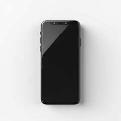 A black smartphone on a white background. Generative AI image