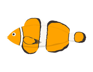 Vector illustration. Isolated cute sea fish in cartoon style.