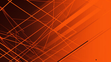 Orange background with intersecting lines. Generative AI image