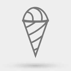Hand drawn shaved ice on cones vector illustration