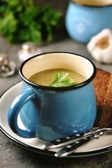 Cream soup from vegetables and broccoli