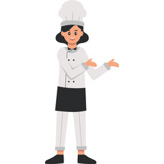 Standing Female Chef Illustration