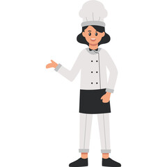 Young Female Chef Illustration