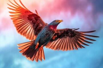 Fototapeta na wymiar Majestic Flight: Capturing a Rare Bird in Mid-Air