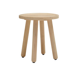 Oak table decorated in the bedroom with cut out isolated on transparent background