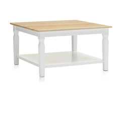 Fototapeta premium Oak table decorated in the bedroom with cut out isolated on transparent background