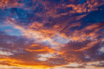 Fototapeta na wymiar sunset with blue sky background