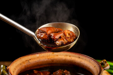 A plate of braised pork feet