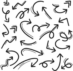 Set of arrows,Arrow icon, Arrow vector collection, Hand drawn arrows set on a white background.