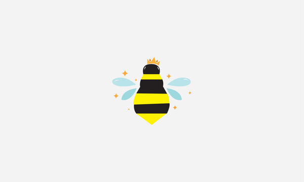 Bee logo vector outline minimalist graphic vector