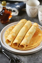 Healthy homemade oatmeal pancakes. Healthly food.