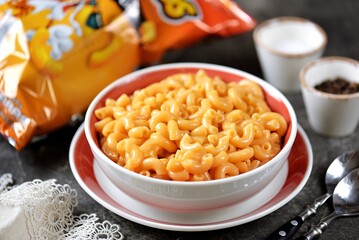 Homemade Mac and cheese in a bowl.