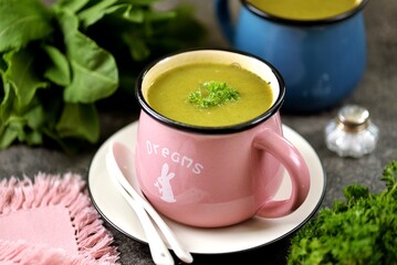 Healthy vegan vegetable cream soup.