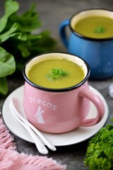 Healthy vegan vegetable cream soup.