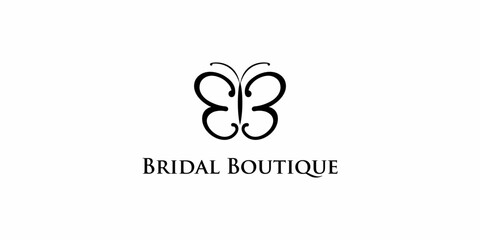 Butterfly logo design. Initials BB Butterfly Logo Design Template. Icon Symbol Vector EPS 10