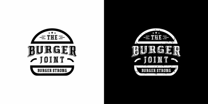 Burger Label Stamp Logo desig. Emblem or Badge  vector EPS 10
