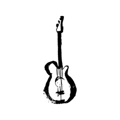 electric guitar icon doodle hand drawn sketch