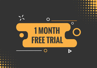 1 Month Free trial Banner Design. 1 month free banner background