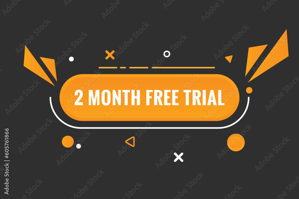 Wall mural 2 month free trial banner design. 2 month free banner background