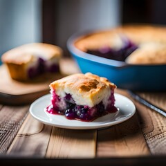 blueberry pie on a plate - obrazy, fototapety, plakaty