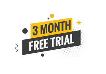 3 Month Free trial Banner Design. 3 month free banner background