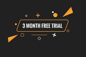 3 Month Free trial Banner Design. 3 month free banner background