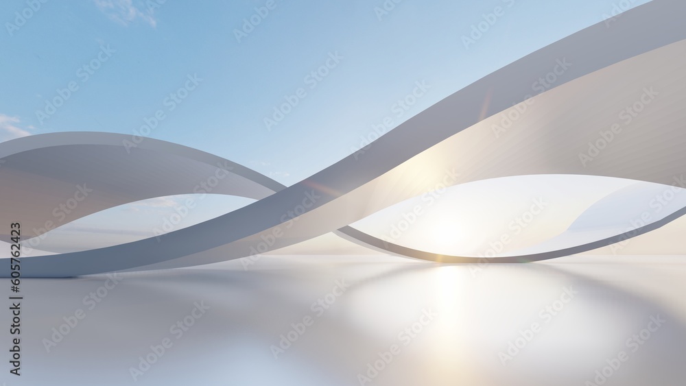 Poster futuristic architecture background 3d render