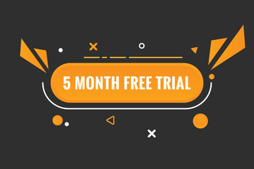 5 Month Free trial Banner Design. 5 month free banner background
