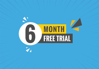 6 Month Free trial Banner Design. 6 month free banner background