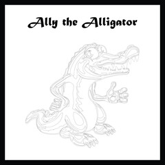 Crocodile cartoon vector illustration. Crocodile comic hand drown illustration easy editable for book design