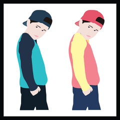 Free vector Slylish Boy Character design.