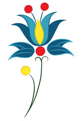 Haft kaszubski, ornament, logo, kwiaty - obrazy, fototapety, plakaty