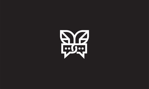 A message logo with wings vector logo template