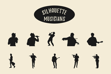Musicians vector silhouette