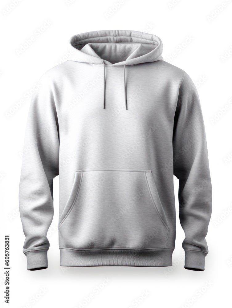 Wall mural Blank grey male hoodie sweatshirt long sleeve. Generative ai