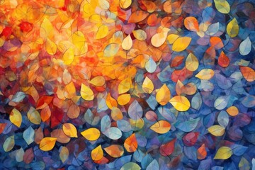 autumn leaves background - created with generative ai