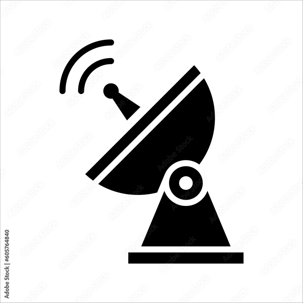 Poster solid vector icon for satellite which can be used various design projects.