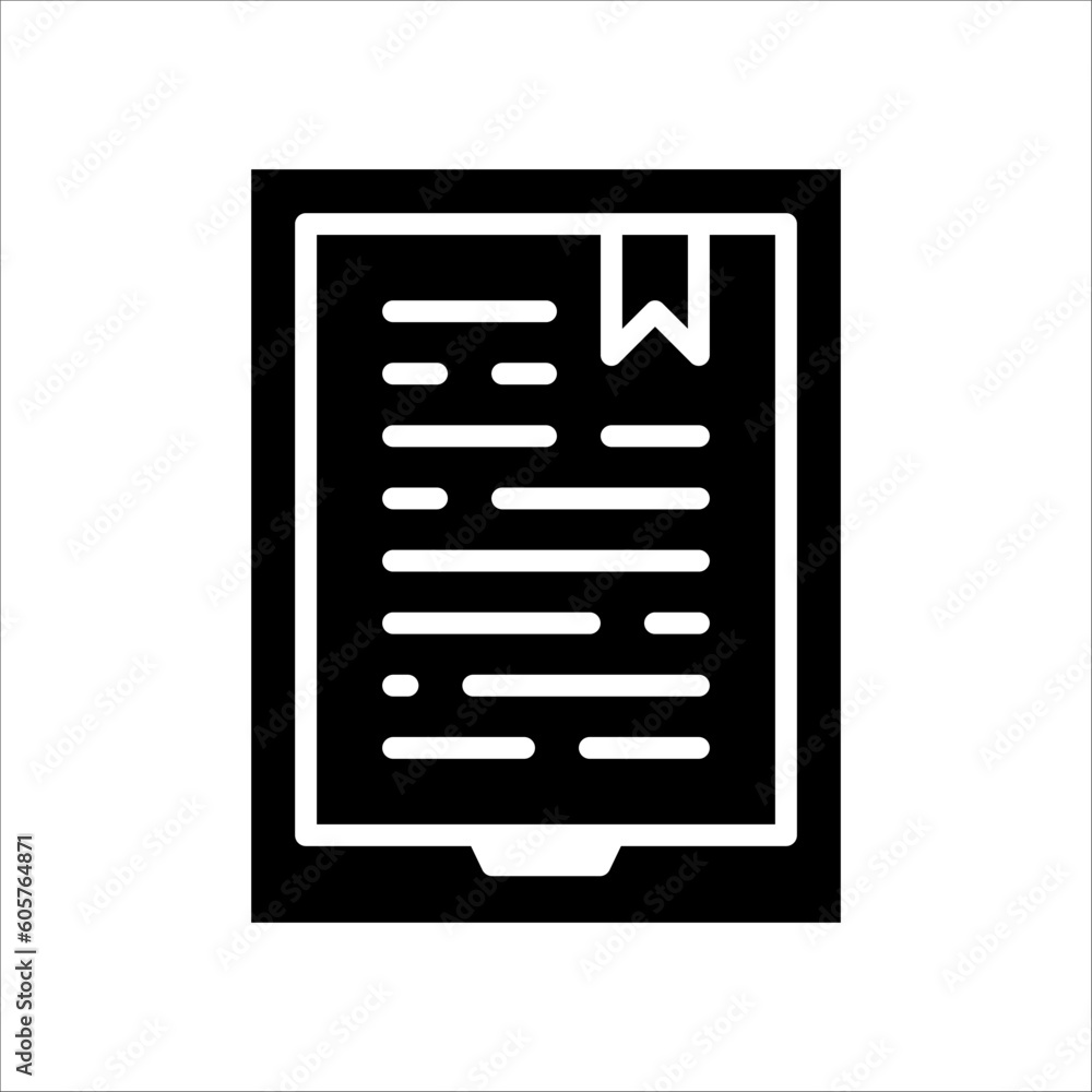 Poster solid vector icon for book reader which can be used various design projects.