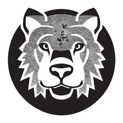 animal head vector black and white