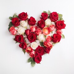 Red Roses Heart Shape, generate ai