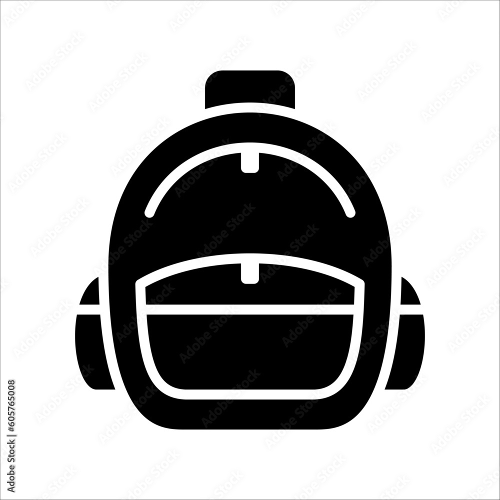 Poster solid vector icon for backpack which can be used various design projects.