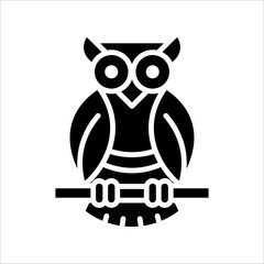 Solid vector icon for owl which can be used various design projects.